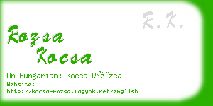 rozsa kocsa business card